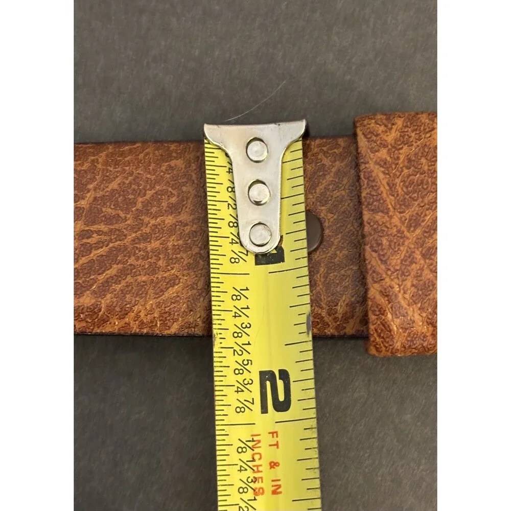 Men's Hickok Belt Makers Brown Leather Made On Cowhide Cashmere Suede Size 34